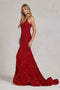 Nox Anabel Mermaid Gown with Sequin and Lace-Up Back C1109