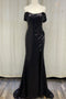 Nox Anabel Off-Shoulder Gown with Sequin and Slit R1203