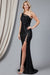 Amelia Couture 5041 One-Shoulder Gown with Sequin and Slit