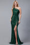 Amelia Couture 5041 One-Shoulder Gown with Sequin and Slit