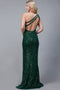 Amelia Couture 5041 One-Shoulder Gown with Sequin and Slit