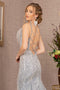 GLS Gloria GL3117 Sequin Print Feather Mermaid Gown