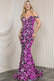 Amelia Couture 20113 Off-Shoulder Gown with Sequin Print