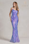 Nox Anabel One-Shoulder Gown with Sequin Print R1204