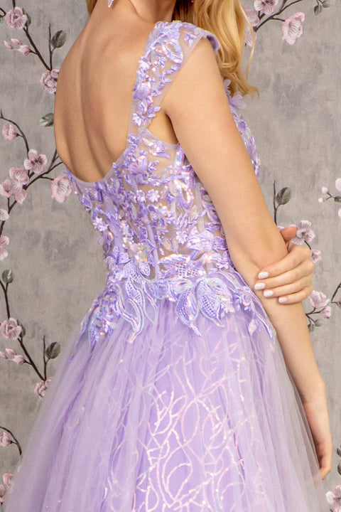 GLS Gloria GL3398 Sequin Print Sleeveless A-line Gown