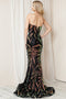 Amelia Couture 7028 Strapless Mermaid Dress with Sequin Print