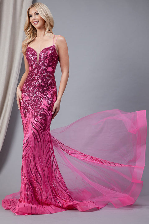 Amelia Couture 392 Dazzling Strapless Mermaid Dress with Sequins