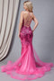 Amelia Couture 7021 V-Neck Mermaid Gown with Sequin Print