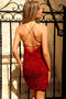 Amelia Couture BZ024S Short Sequin Dress with Lace-Up Back