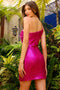 Amelia Couture BZ030S Short One-Shoulder Sequin Dress