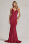 Nox Anabel Mermaid Gown with Sequin V-Neck R1071