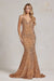 Nox Anabel Mermaid Gown with Sequin V-Neck R1071