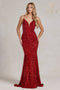 Nox Anabel Mermaid Gown with Sequin V-Neck R1071