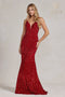 Nox Anabel Mermaid Gown with Sequin V-Neck R1071