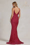 Nox Anabel Mermaid Gown with Sequin V-Neck R1071