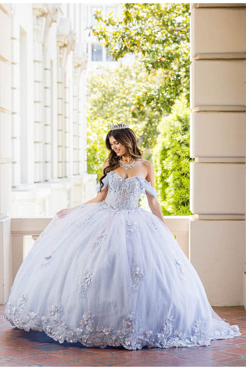 Bella Princess PQ1022 sheer corset sweetheart ball gown by petite adele pq1022 — image 8.0