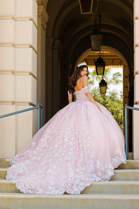 Bella Princess PQ1022 sheer corset sweetheart ball gown by petite adele pq1022 — image 14.0