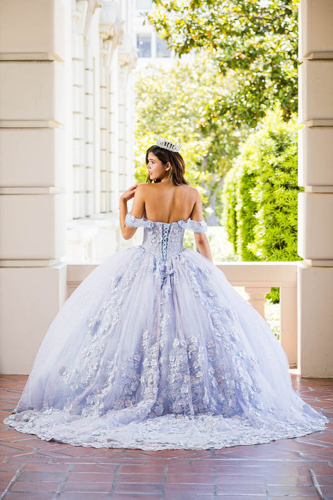Bella Princess PQ1022 sheer corset sweetheart ball gown by petite adele pq1022 — image 2.0