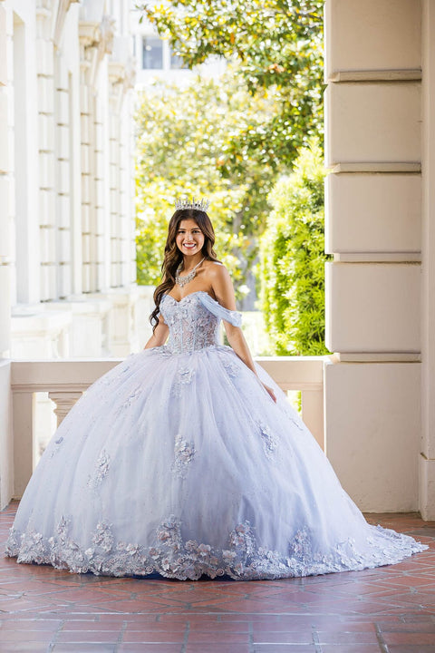 Bella Princess PQ1022 sheer corset sweetheart ball gown by petite adele pq1022 — image 6.0
