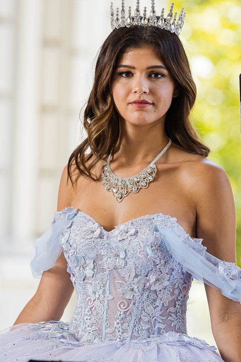 Bella Princess PQ1022 sheer corset sweetheart ball gown by petite adele pq1022 — image 9.0