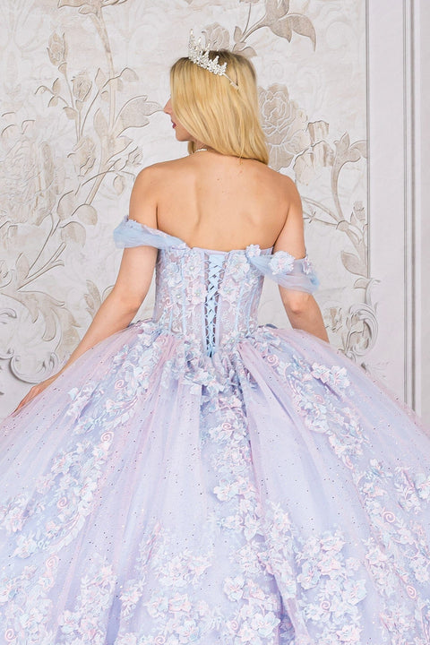 Bella Princess PQ1022 sheer corset sweetheart ball gown by petite adele pq1022 — image 12.0