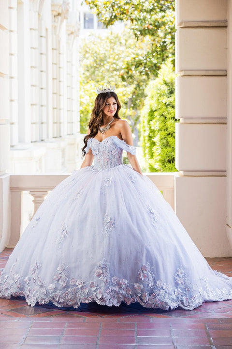 Bella Princess PQ1022 sheer corset sweetheart ball gown by petite adele pq1022 — image 1.0