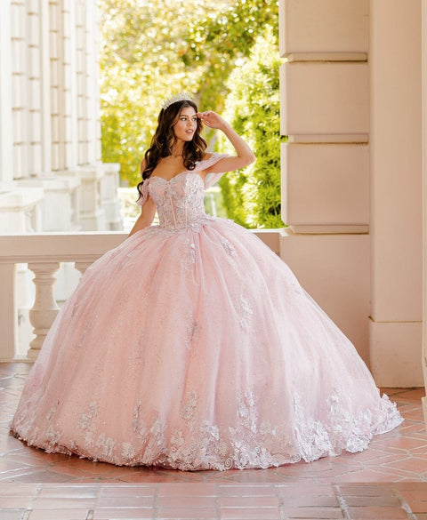 Bella Princess PQ1022 sheer corset sweetheart ball gown by petite adele pq1022 — image 13.0