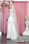 Sheer Long-Sleeve Ivory Wedding Gown Mayqueen  MQ1847