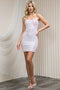 Amelia Couture 5099S Short Dress with Iridescent Sequins