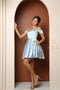 Nox Anabel Short Off Shoulder Satin Dress R773