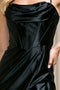 Amelia Couture 20116S Short Satin Cowl Dress with Slit