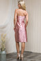 Amelia Couture 20116S Short Satin Cowl Dress with Slit