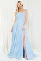 Amelia Couture 477 Sleeveless V-Neck Chiffon Gown with Slit