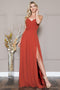 Amelia Couture 477 Sleeveless V-Neck Chiffon Gown with Slit