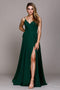 Amelia Couture 477 Sleeveless V-Neck Chiffon Gown with Slit