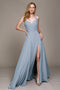 Amelia Couture 477 Sleeveless V-Neck Chiffon Gown with Slit