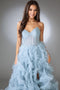 Amelia Couture AC0019 Strapless Corset Gown with Ruffles and Slit