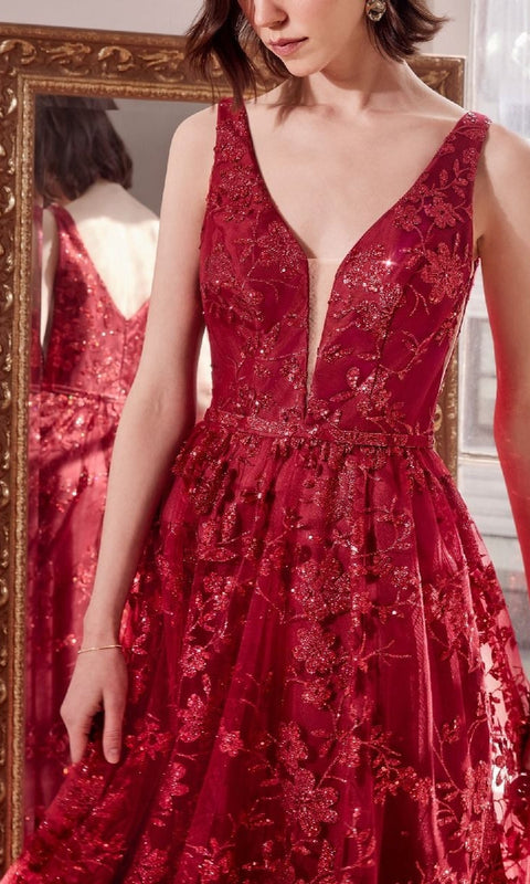 Ladivine T606 Long Prom Gown with Elegant Silhouette
