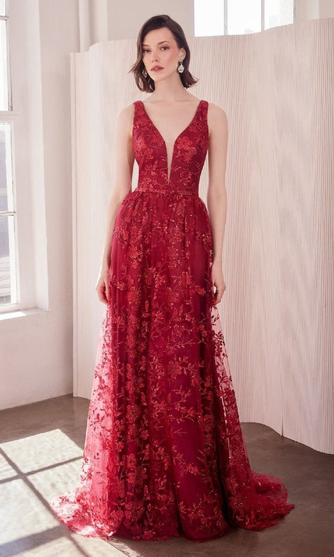 Ladivine T606 Long Prom Gown with Elegant Silhouette