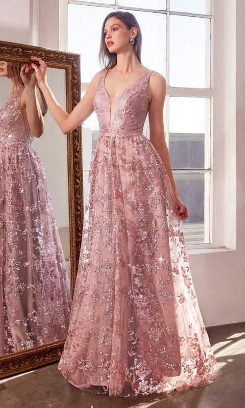 Ladivine T606 Long Prom Gown with Elegant Silhouette