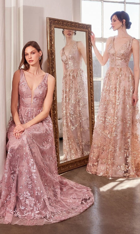 Ladivine T606 Long Prom Gown with Elegant Silhouette