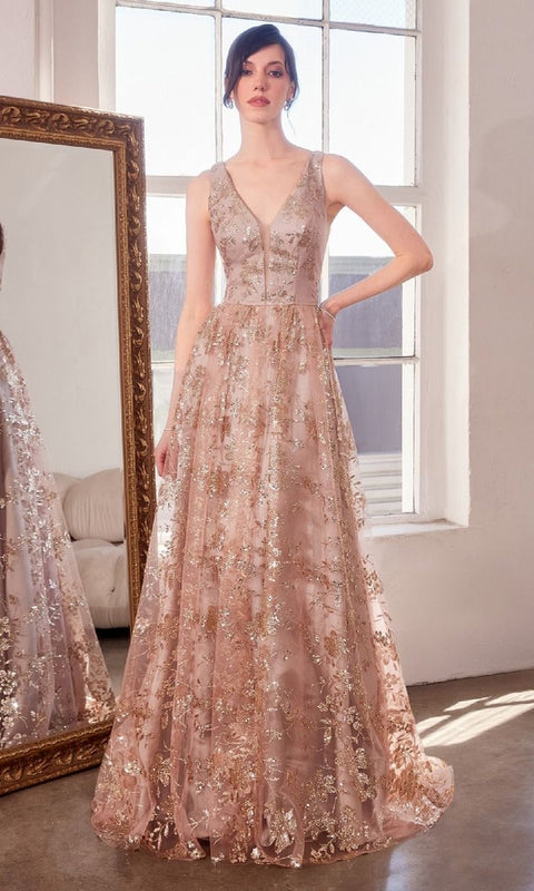 Ladivine T606 Long Prom Gown with Elegant Silhouette