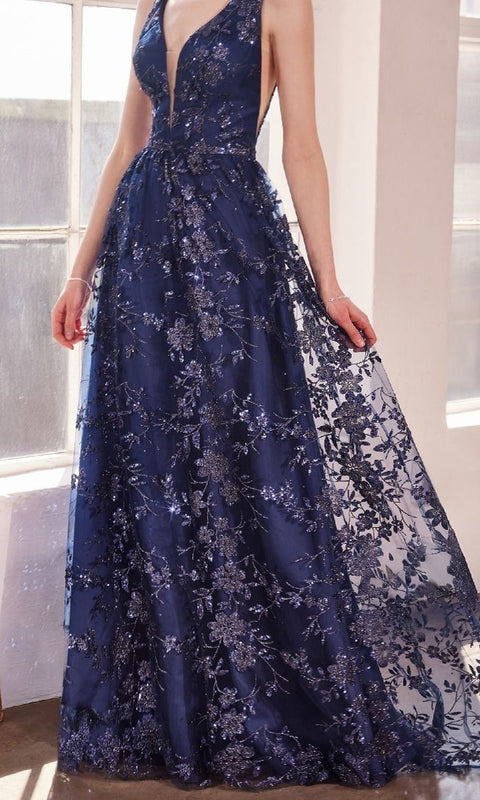Ladivine T606 Long Prom Gown with Elegant Silhouette