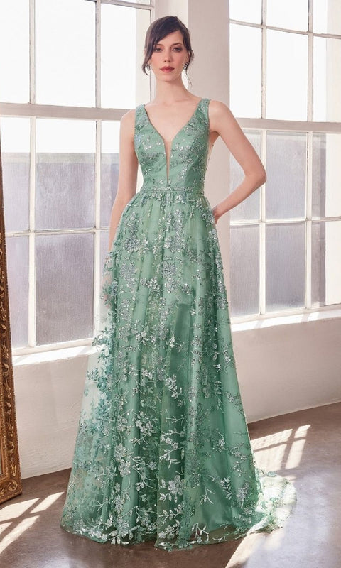 Ladivine T606 Long Prom Gown with Elegant Silhouette