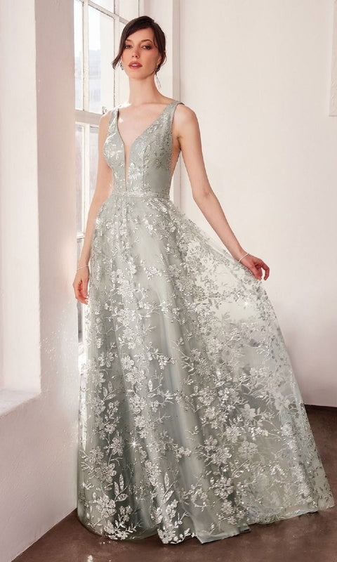Ladivine T606 Long Prom Gown with Elegant Silhouette