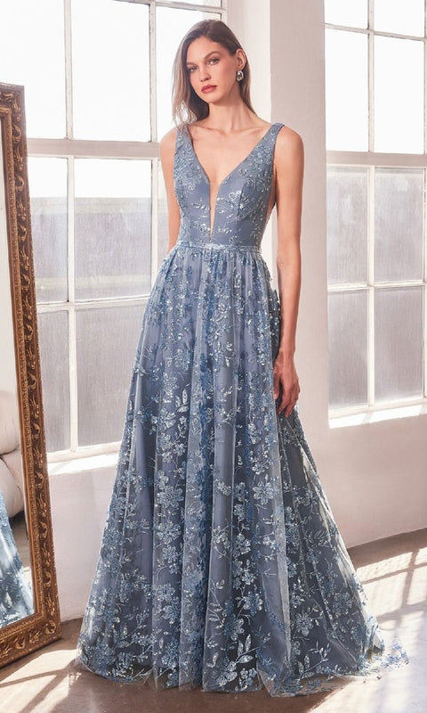 Ladivine T606 Long Prom Gown with Elegant Silhouette