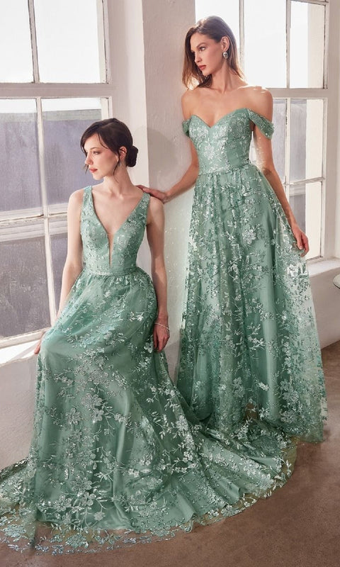 Ladivine T606 Long Prom Gown with Elegant Silhouette