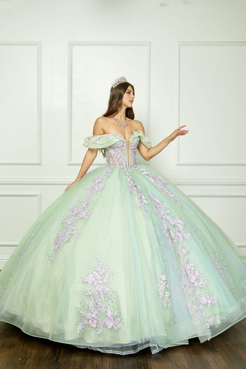Bella Princess PQ1067 two tone off shoulder ball gown by petite adele pq1067 — image 11.0