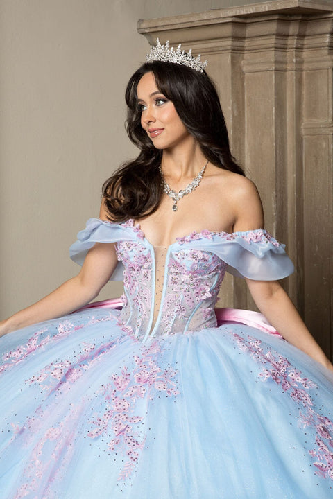 Bella Princess PQ1067 two tone off shoulder ball gown by petite adele pq1067 — image 14.0