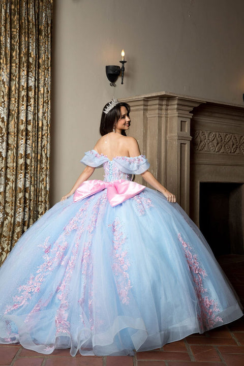 Bella Princess PQ1067 two tone off shoulder ball gown by petite adele pq1067 — image 13.0